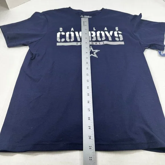 Dallas Cowboys Youth Large 16-18 Tee Shirt Short Sleeve Blue New With Tags - Picture 12 of 13